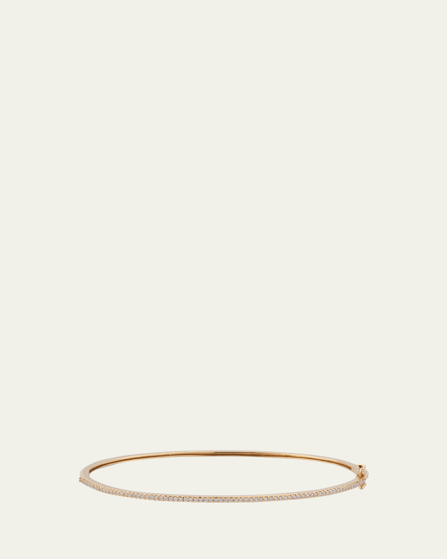 Thin Diamond Hinge Bangle, 7"L